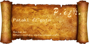 Pataki Ágota névjegykártya